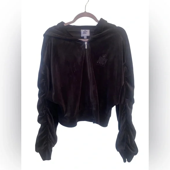 Juicy Couture womens black zip up size XL - Picture 3 of 3